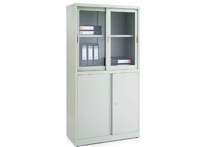 钢制家具|钢制文件柜|办公家具|上玻下掩门柜|文件柜 CG-KP-C021B