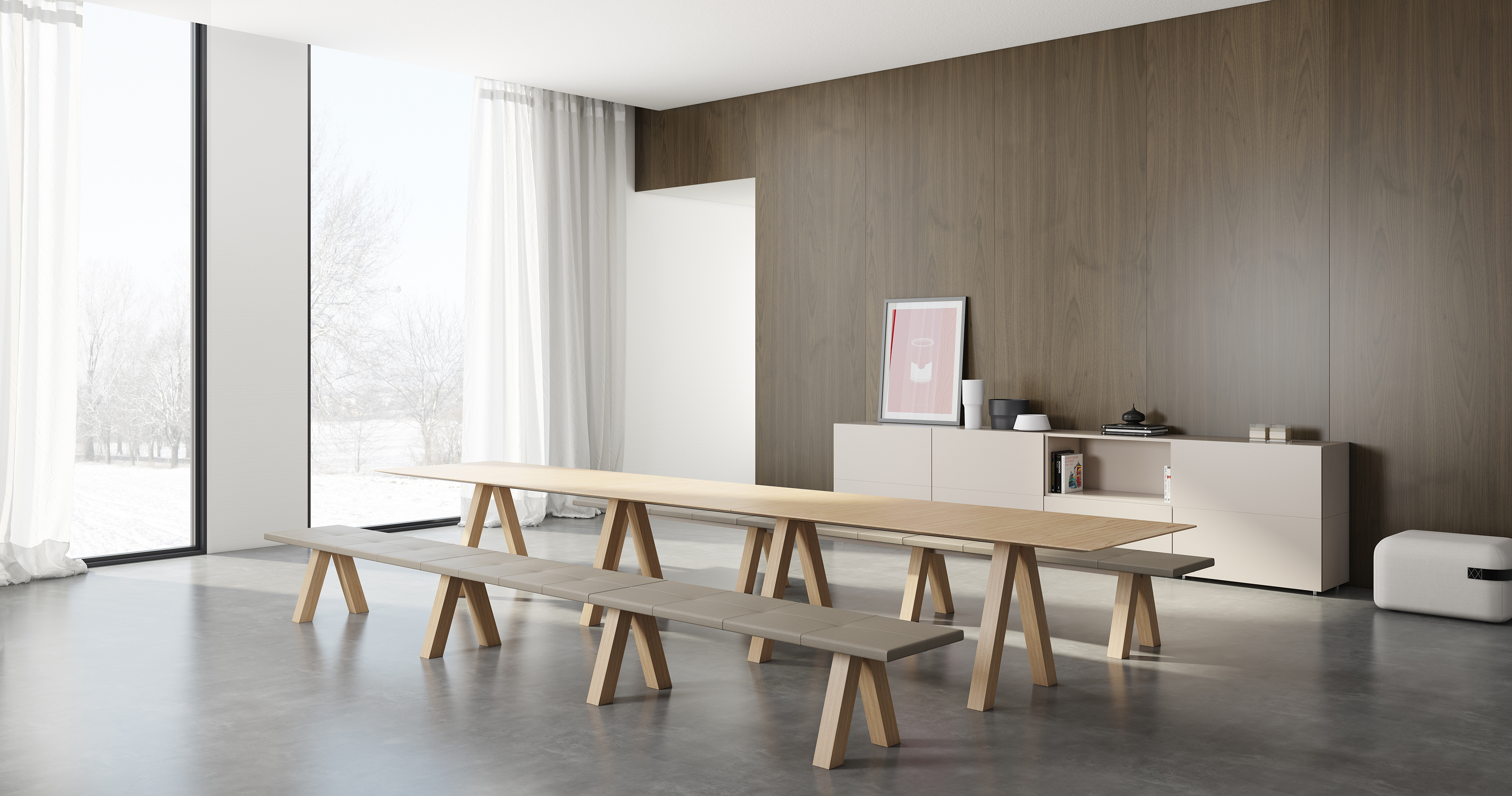 乐竞在线注册 - 坐具|长凳|办公家具|（中国）科技公司家具|Trestle bench 长凳